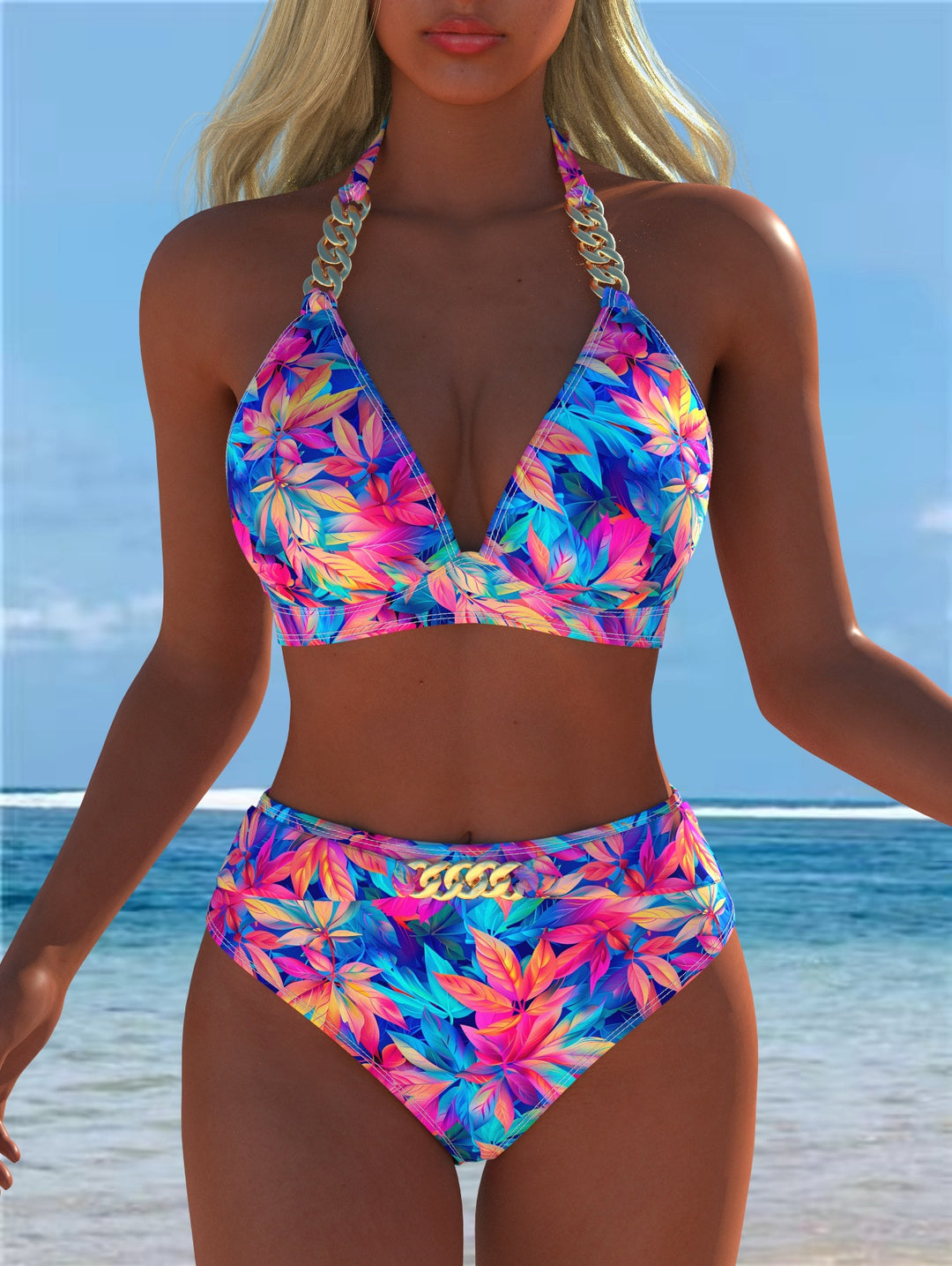 Damen Bikini med lyxigt marmor mönster och eleganta detaljer Mirla-Eva Jonsson
