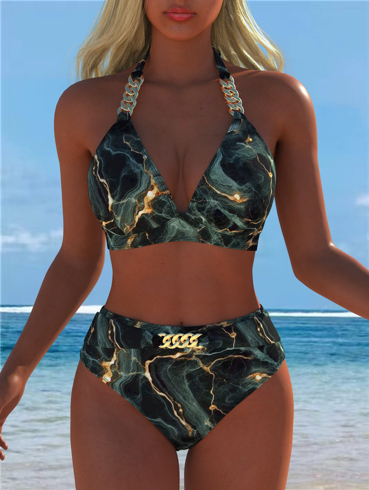 Damen Bikini med lyxigt marmor mönster och eleganta detaljer Mirla-Eva Jonsson