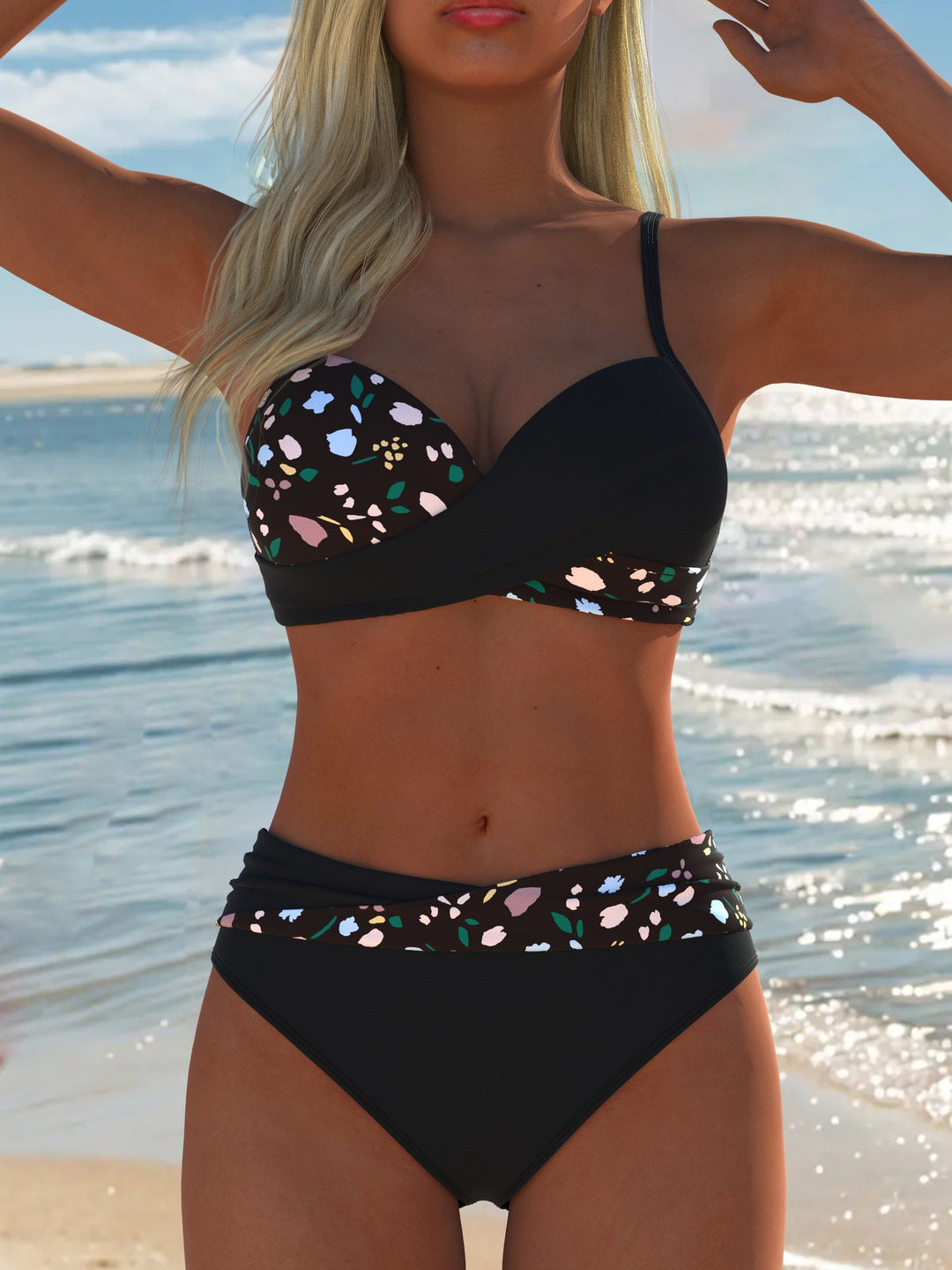 Damen Bikini-set med elegant balconette-overdel och hög midjeskärning Mirla-Eva Jonsson