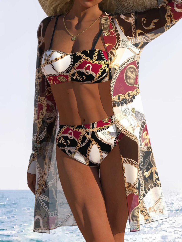 Damen Bikini-set med elegant bandeau överdel och bekväm högskuren underdel Mirla-Eva Jonsson
