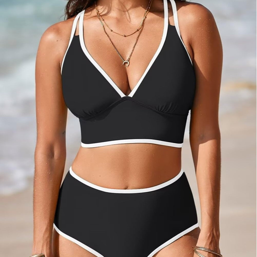 Damen Bikini-set med elegant högskuren bikiniunderdel och justerbara band Mirla-Eva Jonsson