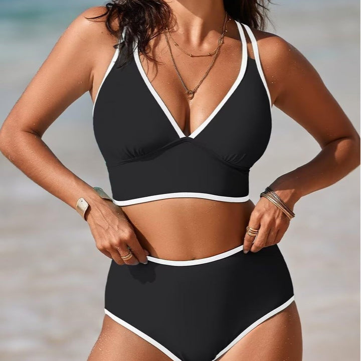 Damen Bikini-set med elegant högskuren bikiniunderdel och justerbara band Mirla-Eva Jonsson