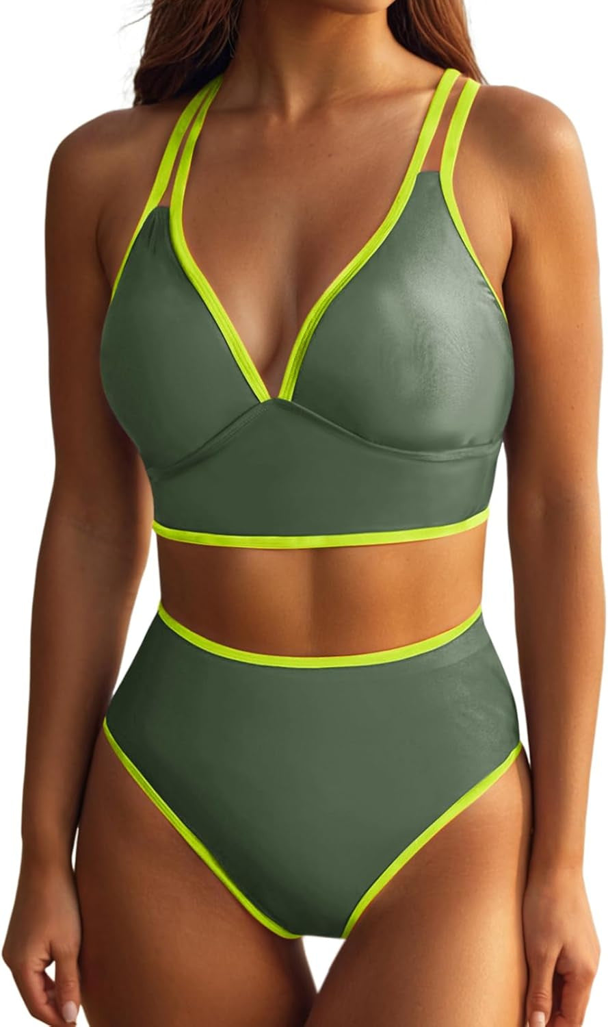 Damen Bikini-set med elegant högskuren bikiniunderdel och justerbara band Mirla-Eva Jonsson