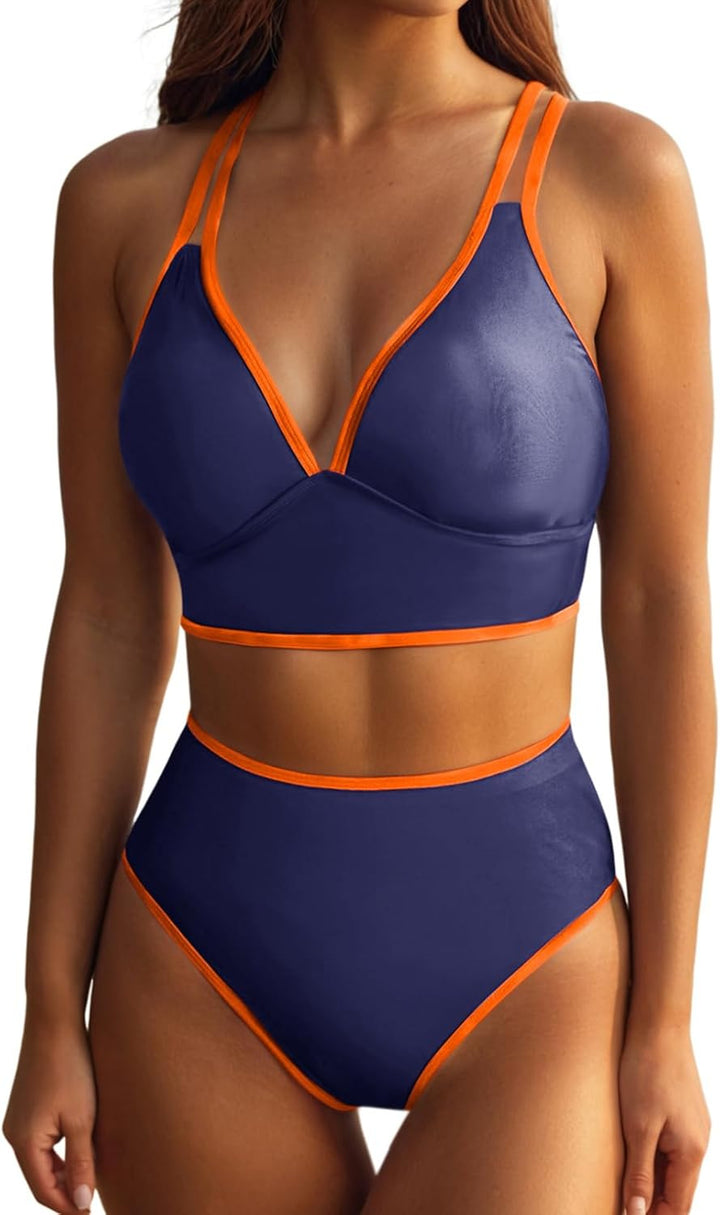 Damen Bikini-set med elegant högskuren bikiniunderdel och justerbara band Mirla-Eva Jonsson