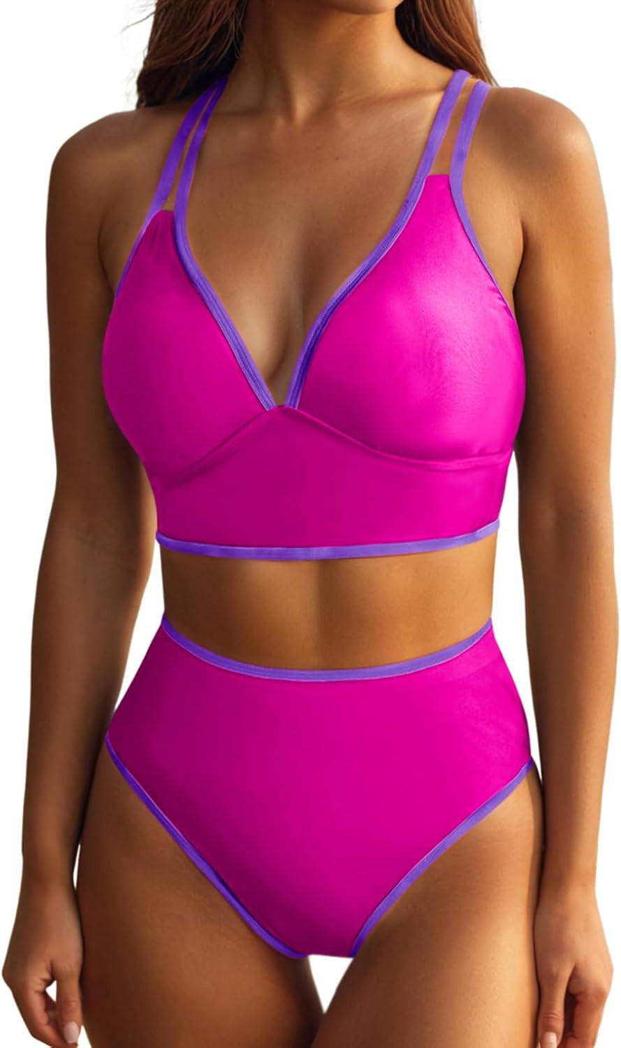 Damen Bikini-set med elegant högskuren bikiniunderdel och justerbara band Mirla-Eva Jonsson
