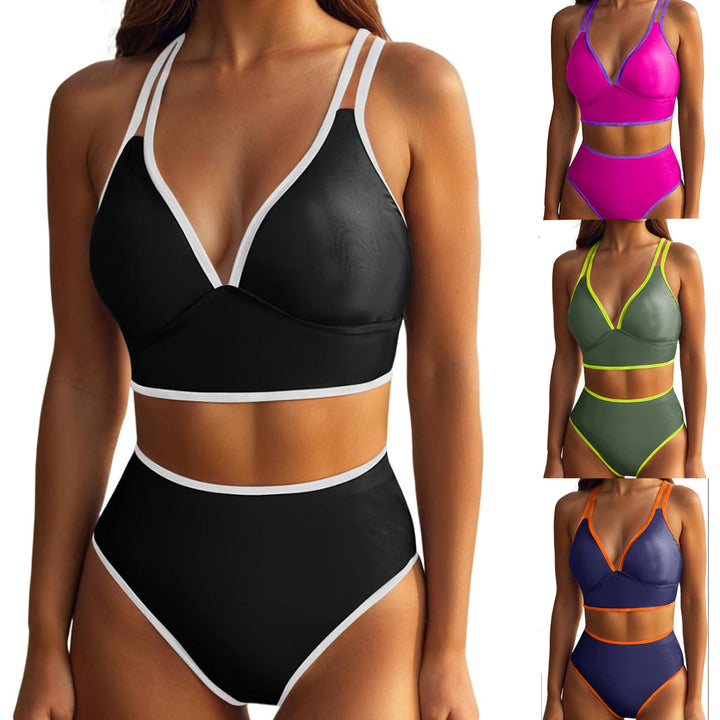 Damen Bikini-set med elegant högskuren bikiniunderdel och justerbara band Mirla-Eva Jonsson
