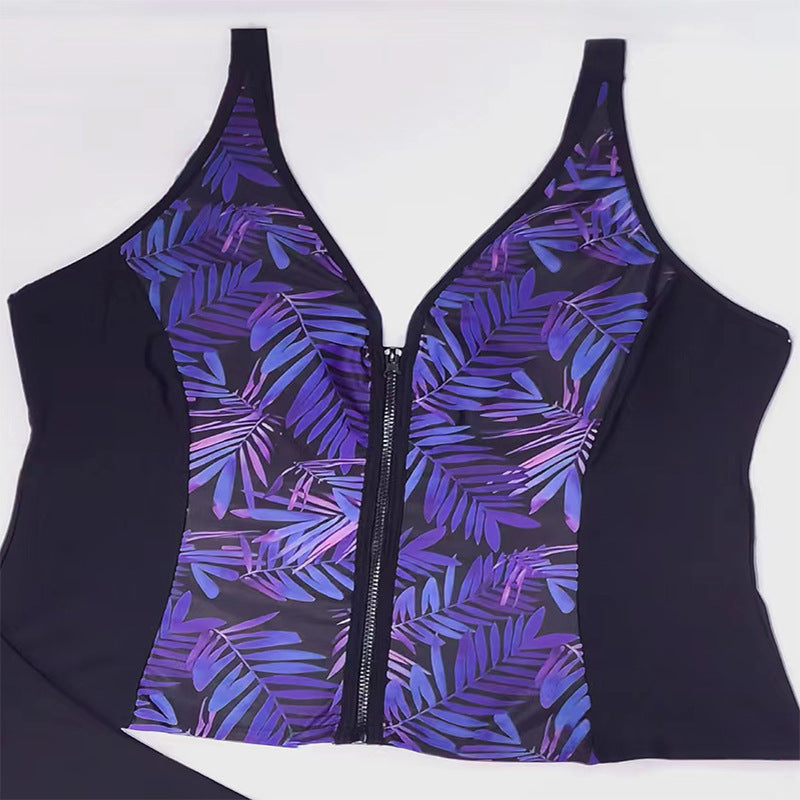 Damen Bikini-set med moderiktigt zip-överkropp och bekväm hög midja slip Mirla-Eva Jonsson