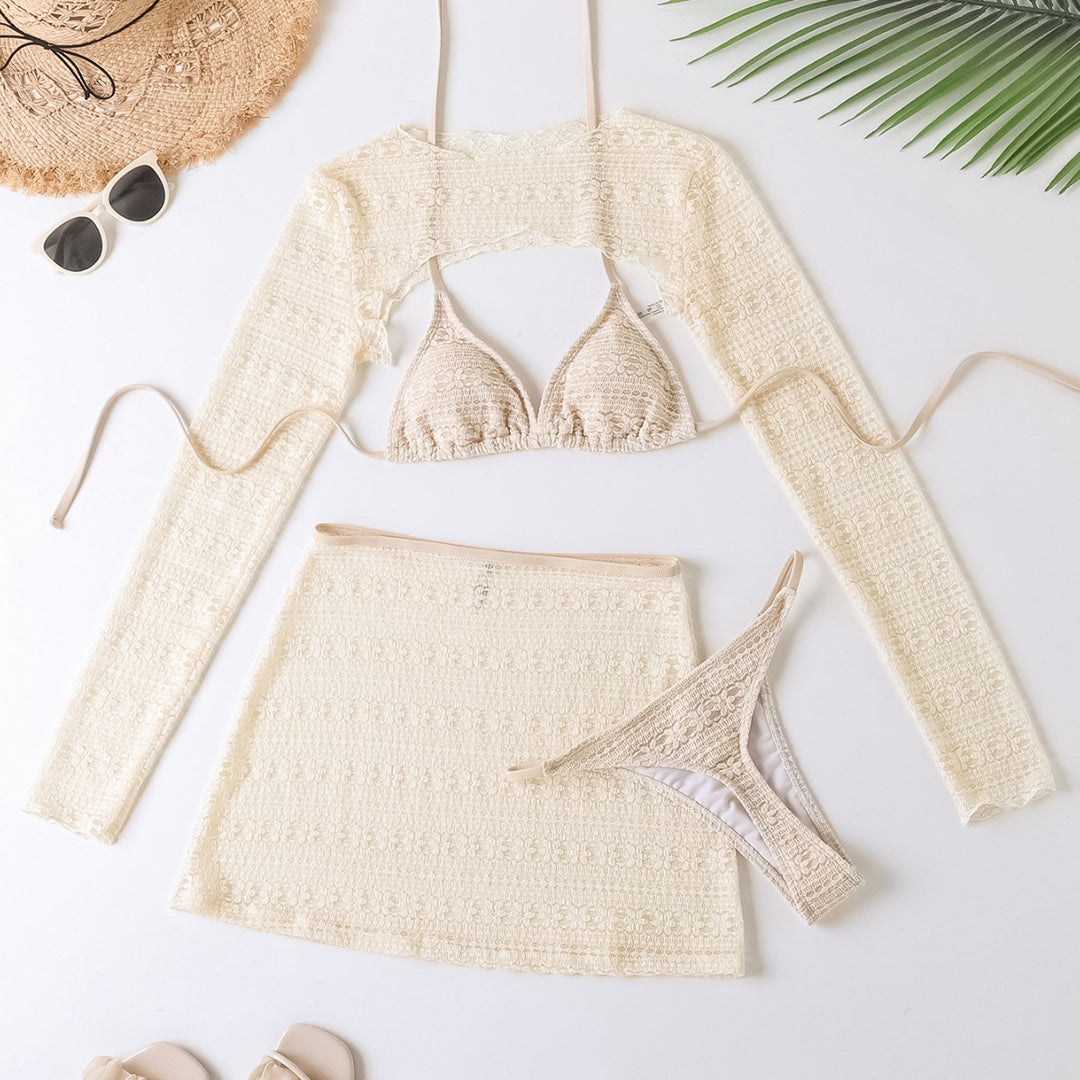 Damen Bikini-set med transparent cover-up och figurnära design Mirla-Eva Jonsson