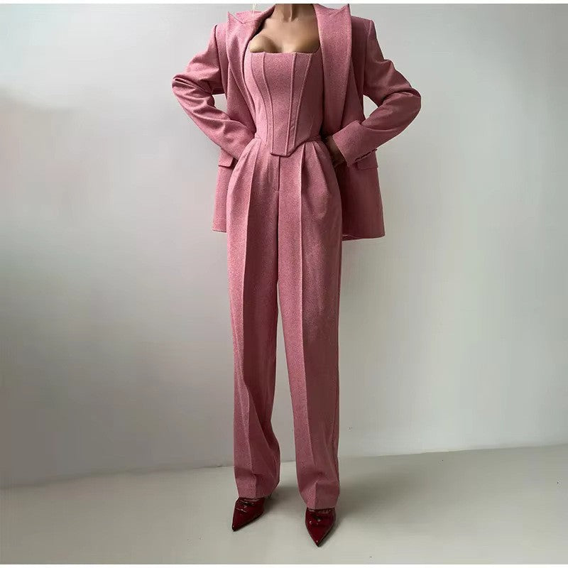 Damen Blazer-kostym med figurnära överdel och vida ben Mirla-Eva Jonsson
