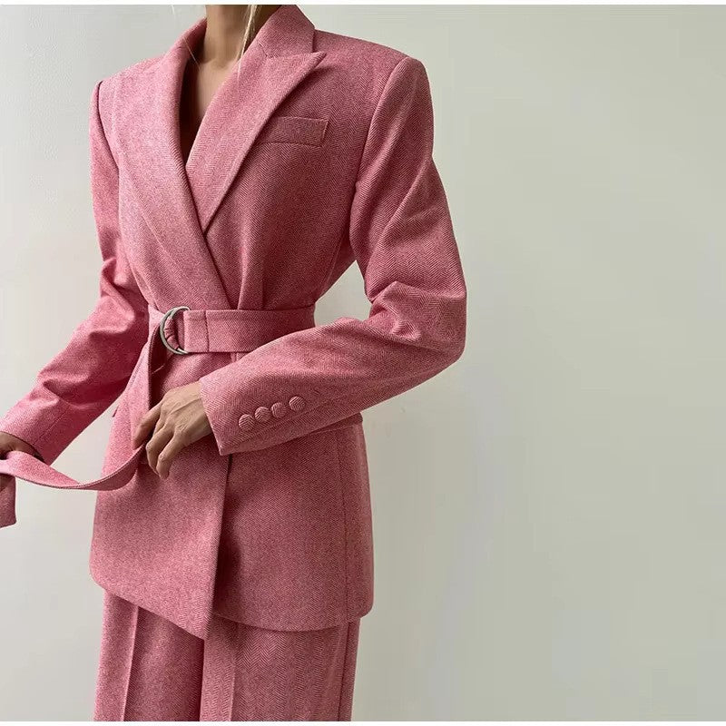 Damen Blazer-kostym med figurnära överdel och vida ben Mirla-Eva Jonsson