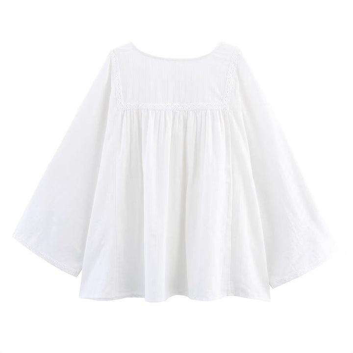 Damen Blusenshirt med eleganta spetsapplikationer Mirla-Eva Jonsson