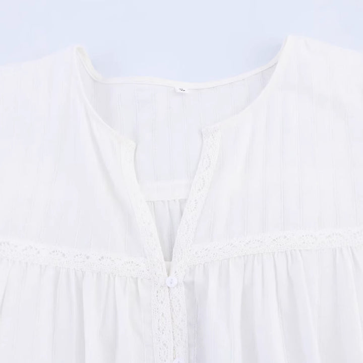 Damen Blusenshirt med eleganta spetsapplikationer Mirla-Eva Jonsson