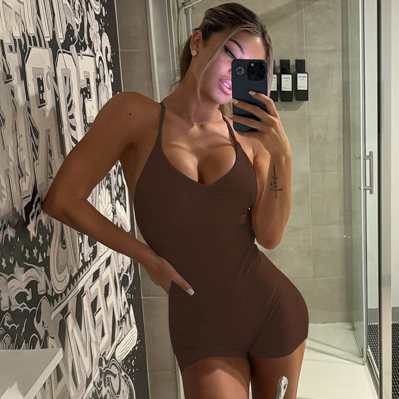 Damen Bodycon Jumpsuit mit gekreuztem Träger Mirla-Eva Jonsson