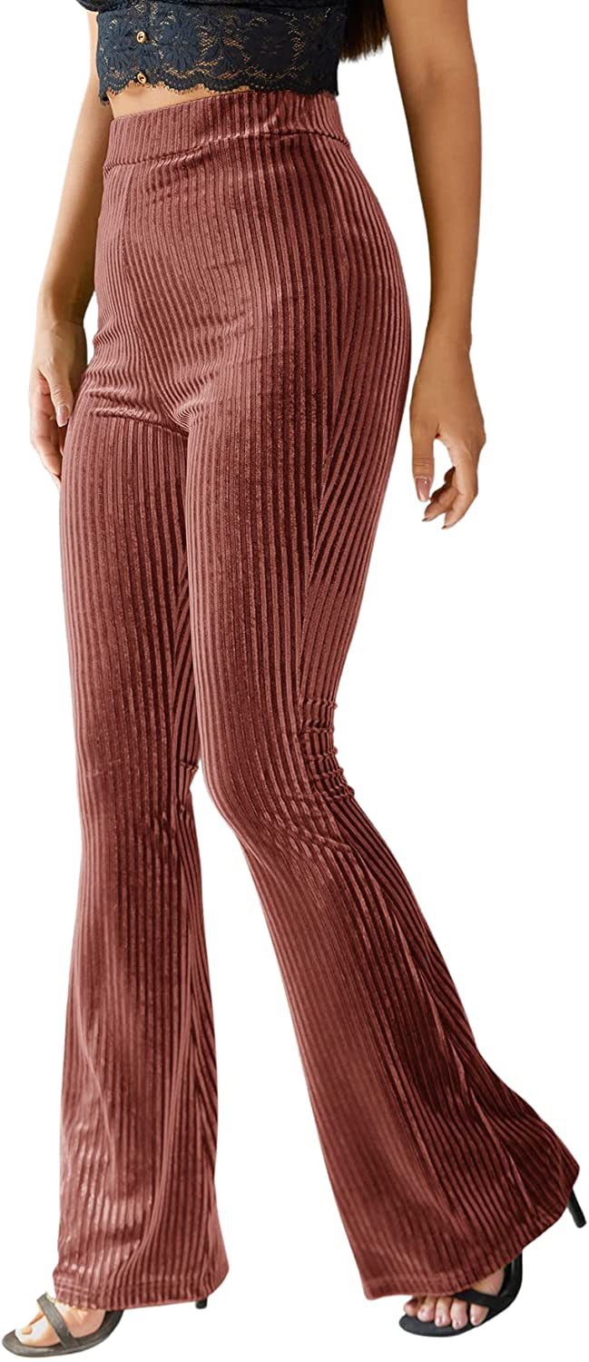 Damen Bootcut byxor med ribbad struktur och hög midja Mirla-Eva Jonsson