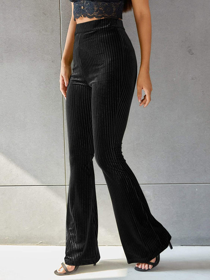 Damen Bootcut byxor med ribbad struktur och hög midja Mirla-Eva Jonsson