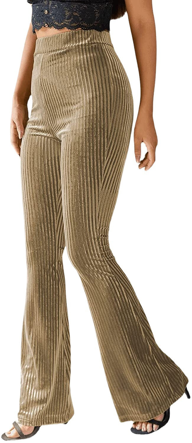 Damen Bootcut byxor med ribbad struktur och hög midja Mirla-Eva Jonsson