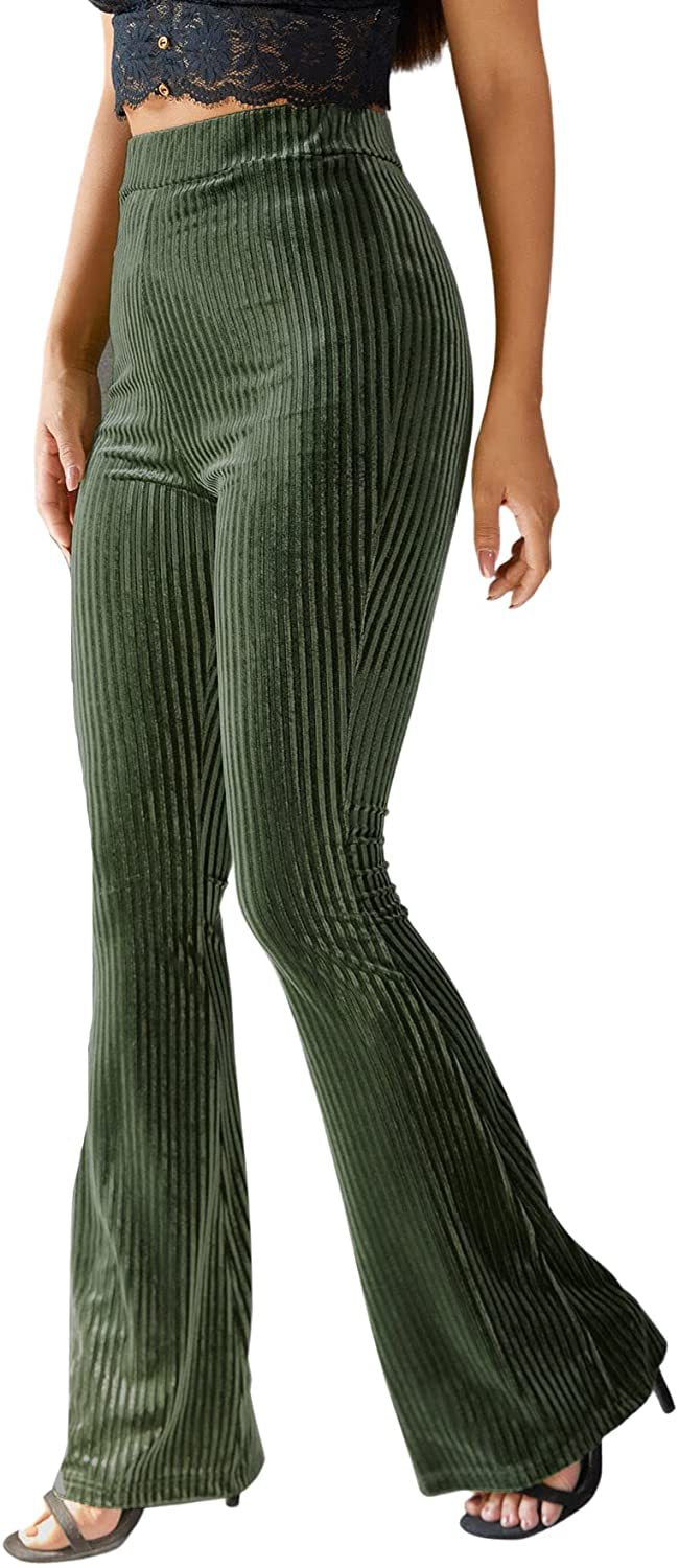 Damen Bootcut byxor med ribbad struktur och hög midja Mirla-Eva Jonsson