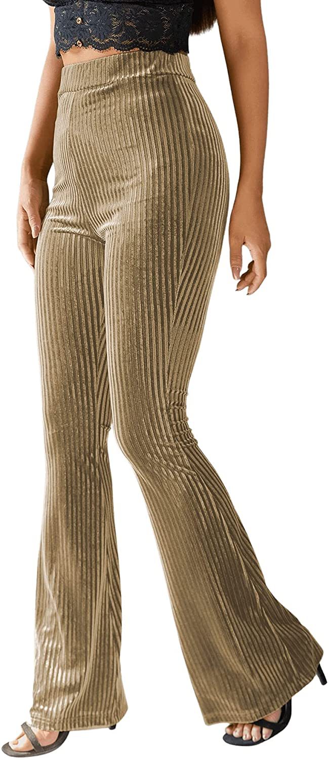 Damen Bootcut byxor med ribbad struktur och hög midja Mirla-Eva Jonsson
