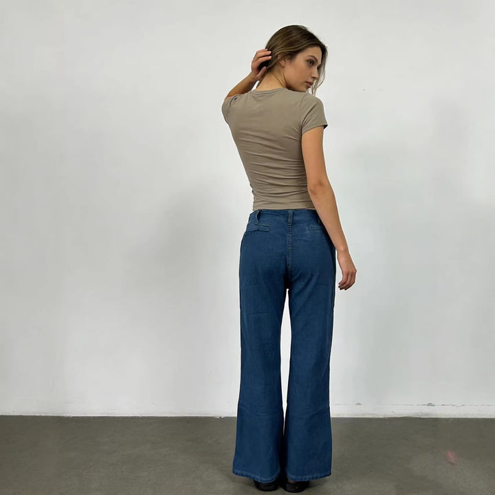 Damen Bootcut jeans med hög midja och knappstängning Mirla-Eva Jonsson