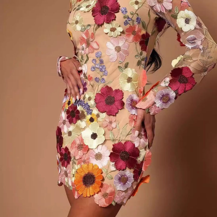 Damen Broderat Blomklänning Mirla-Eva Jonsson