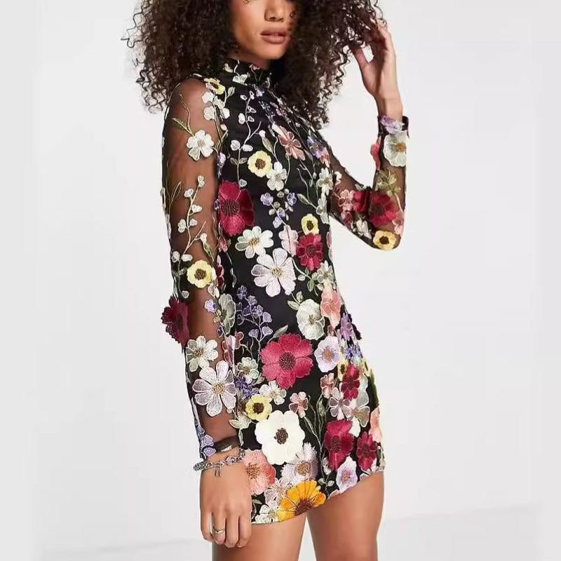 Damen Broderat Blomklänning Mirla-Eva Jonsson