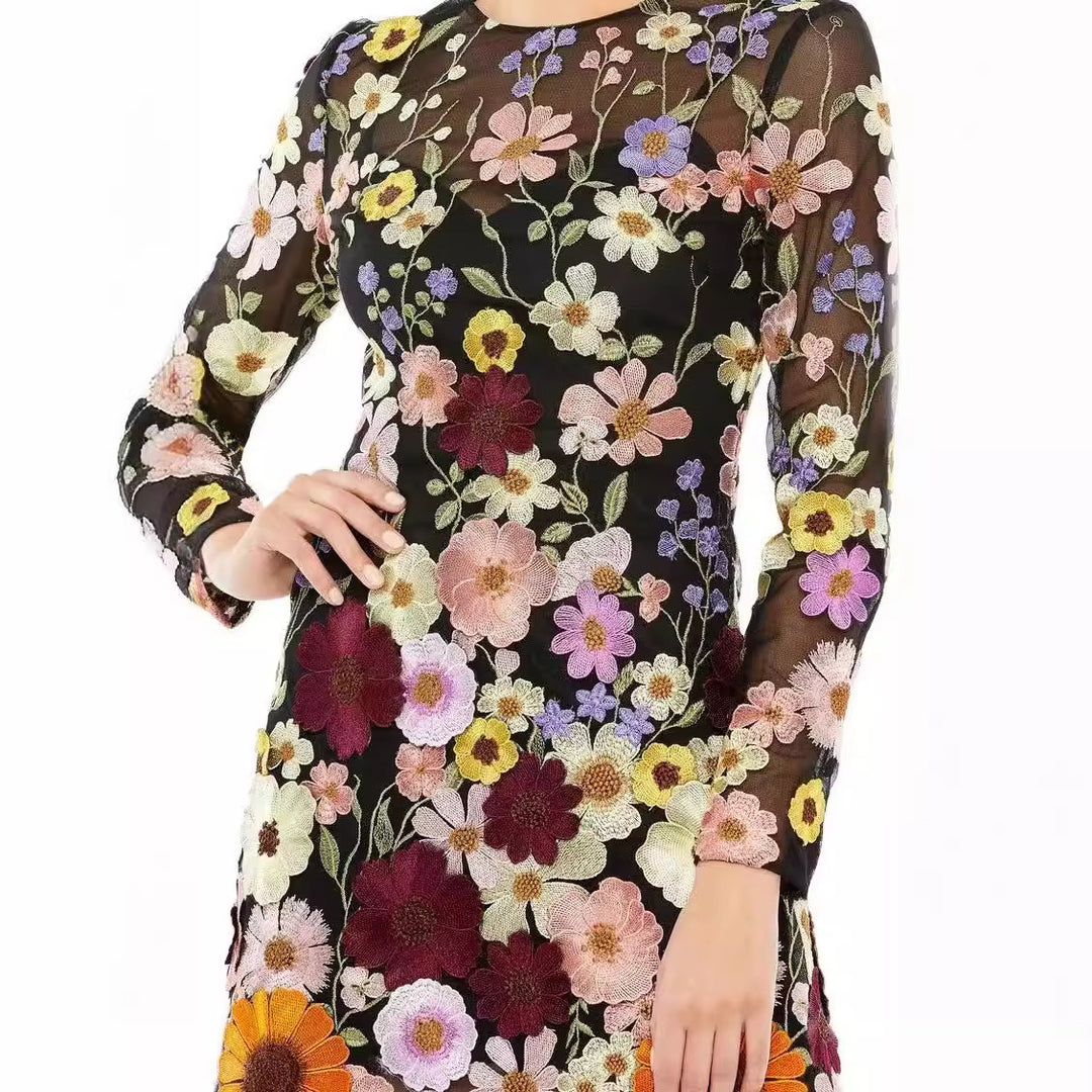 Damen Broderat Blomklänning Mirla-Eva Jonsson