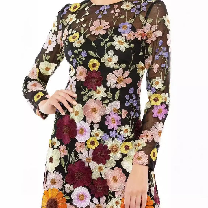 Damen Broderat Blomklänning Mirla-Eva Jonsson