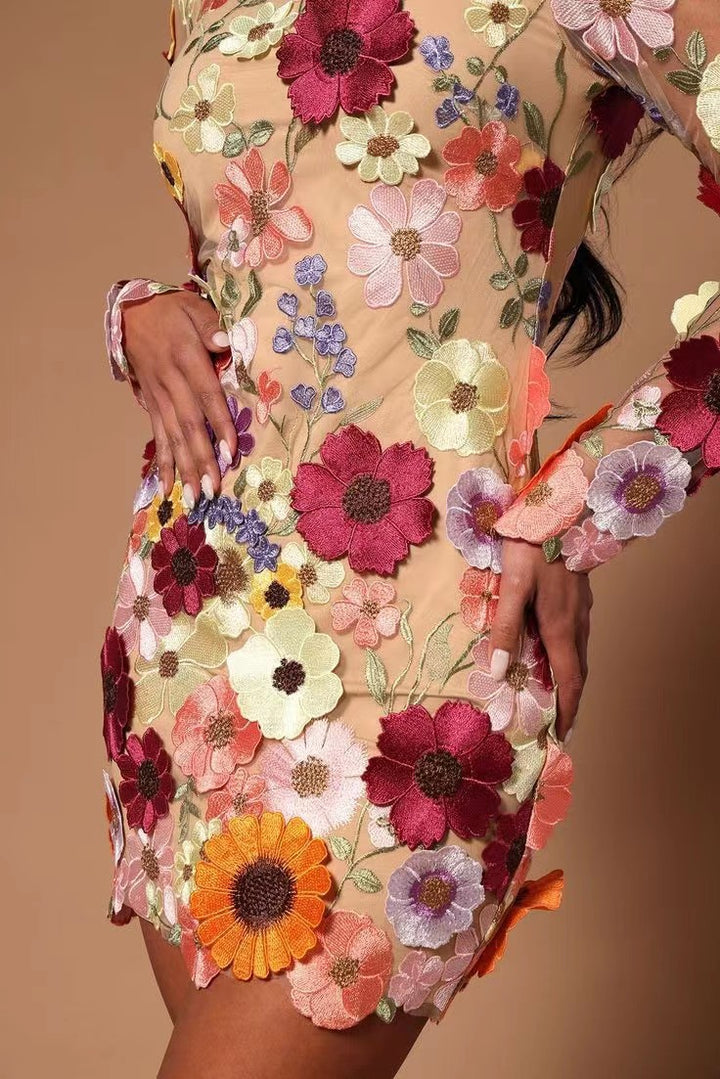 Damen Broderat Blomklänning Mirla-Eva Jonsson