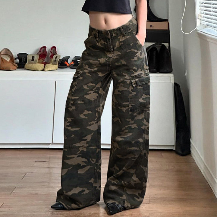 Damen Cargo-Bukser i afslappet camouflage-stil med praktisk skæring Mirla-Eva Jonsson