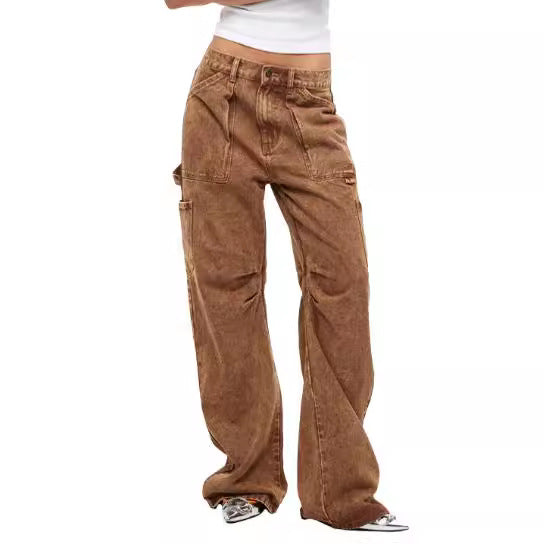 Damen Cargo-Jeans i avslappnad stil med praktiska fickor Mirla-Eva Jonsson
