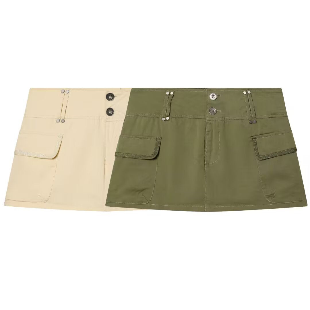 Damen Cargo Skirt med praktiska fickor och elastisk midja Mirla-Eva Jonsson