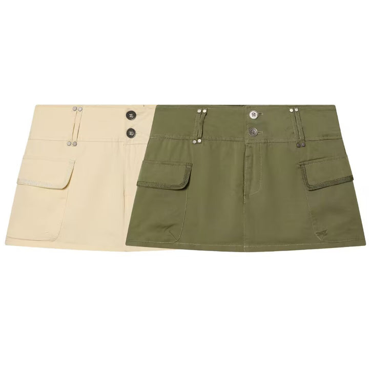 Damen Cargo Skirt med praktiska fickor och elastisk midja Mirla-Eva Jonsson