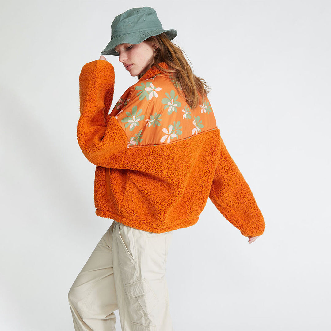 Damen Casual Fleece-tröja med färgglad blomsterdesign Mirla-Eva Jonsson