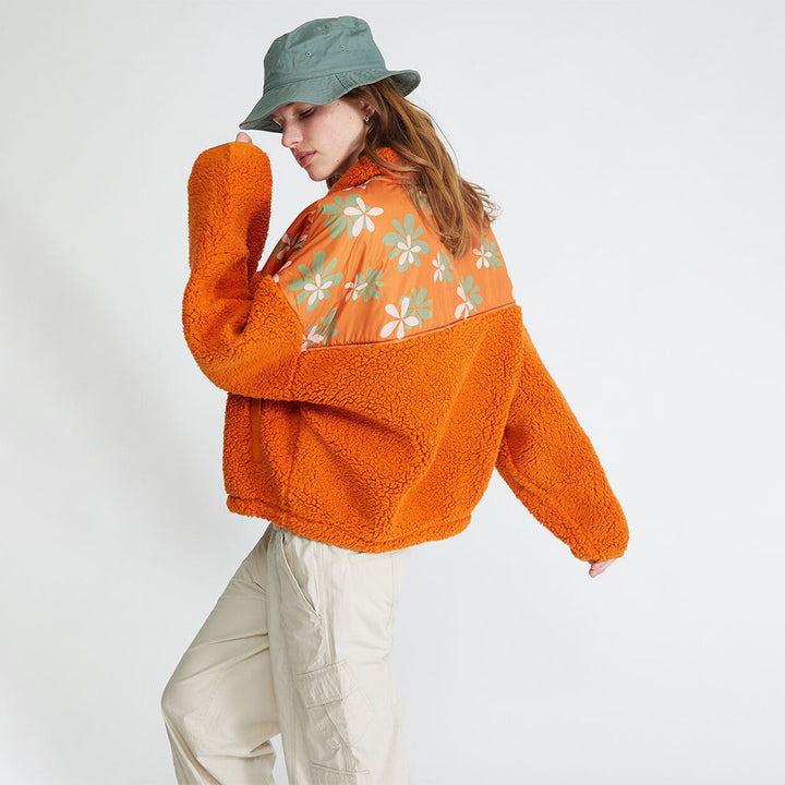 Damen Casual Fleece-tröja med färgglad blomsterdesign Mirla-Eva Jonsson