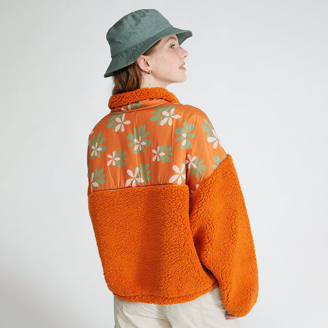 Damen Casual Fleece-tröja med färgglad blomsterdesign Mirla-Eva Jonsson