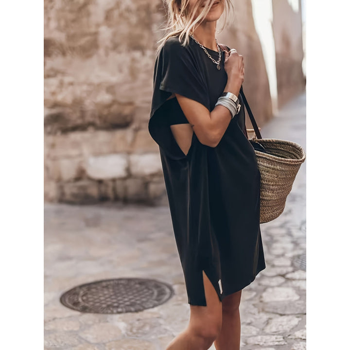 Damen Casual T-shirt dress with side slits and casual cut Mirla-Eva Jonsson