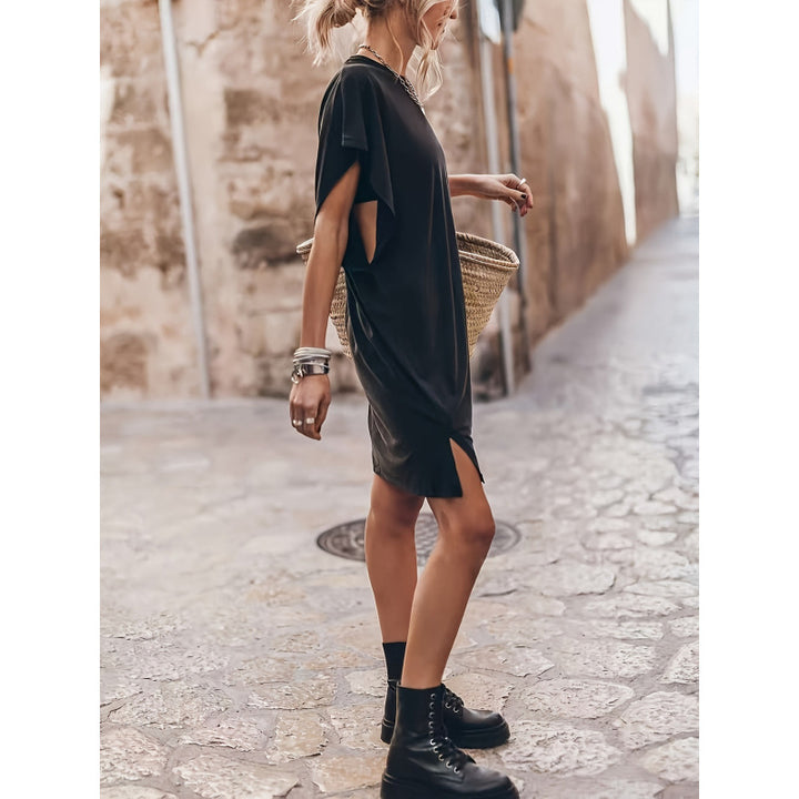 Damen Casual T-shirt dress with side slits and casual cut Mirla-Eva Jonsson