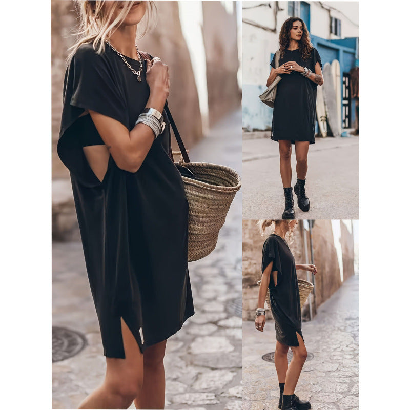 Damen Casual T-shirt dress with side slits and casual cut Mirla-Eva Jonsson