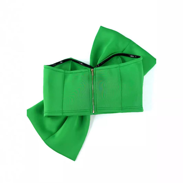 Damen Crop-Top med asymmetrisk rosett-design Mirla-Eva Jonsson