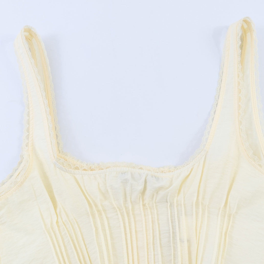 Damen-Crop-Top med fina veck och prydnadsknappar Mirla-Eva Jonsson