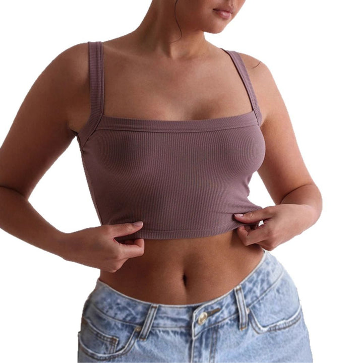 Damen Crop Top med fyrkantig halsringning och elastiskt material Mirla-Eva Jonsson