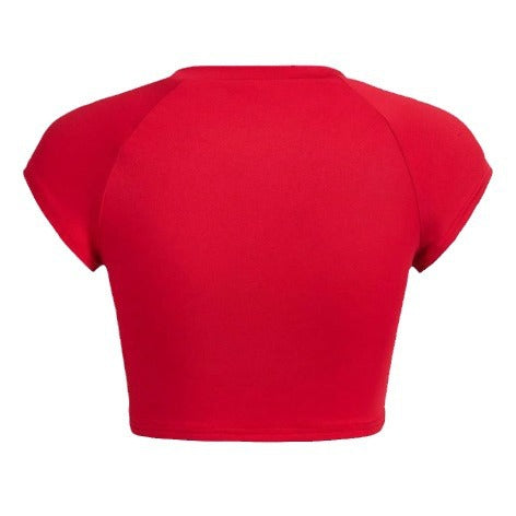 Damen Crop-Top med kreativt ögonmotiv och figurformande passform Mirla-Eva Jonsson