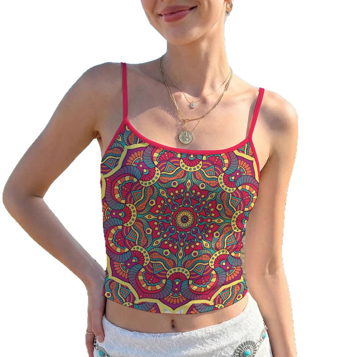 Damen Crop-Top med livligt grafiskt mönster Mirla-Eva Jonsson