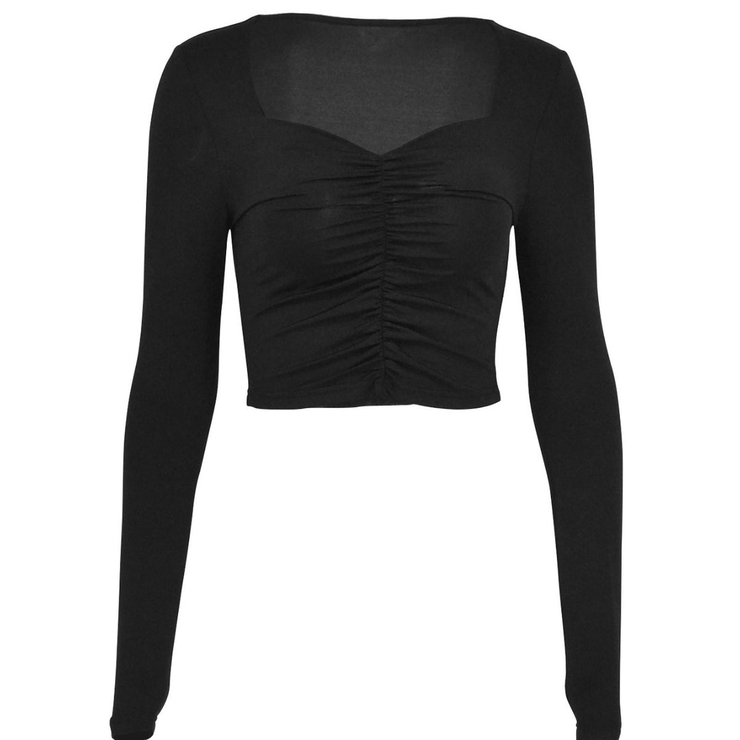 Damen Crop-Top med raffinerade rynkeffekter Mirla-Eva Jonsson