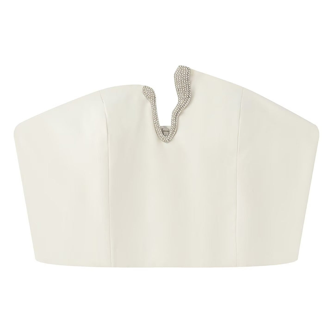 Damen Crop-Top och Mini-Kjol Set med dekorativ detalj Mirla-Eva Jonsson
