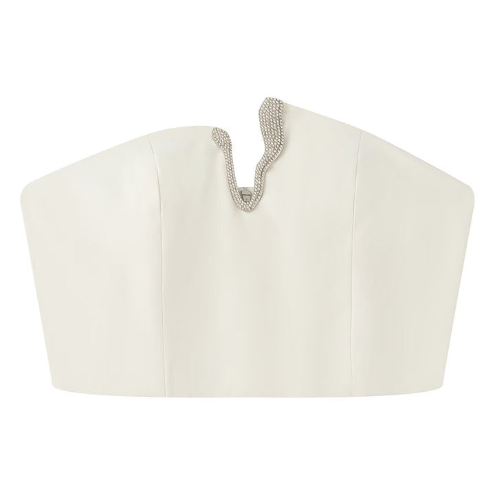 Damen Crop-Top och Mini-Kjol Set med dekorativ detalj Mirla-Eva Jonsson