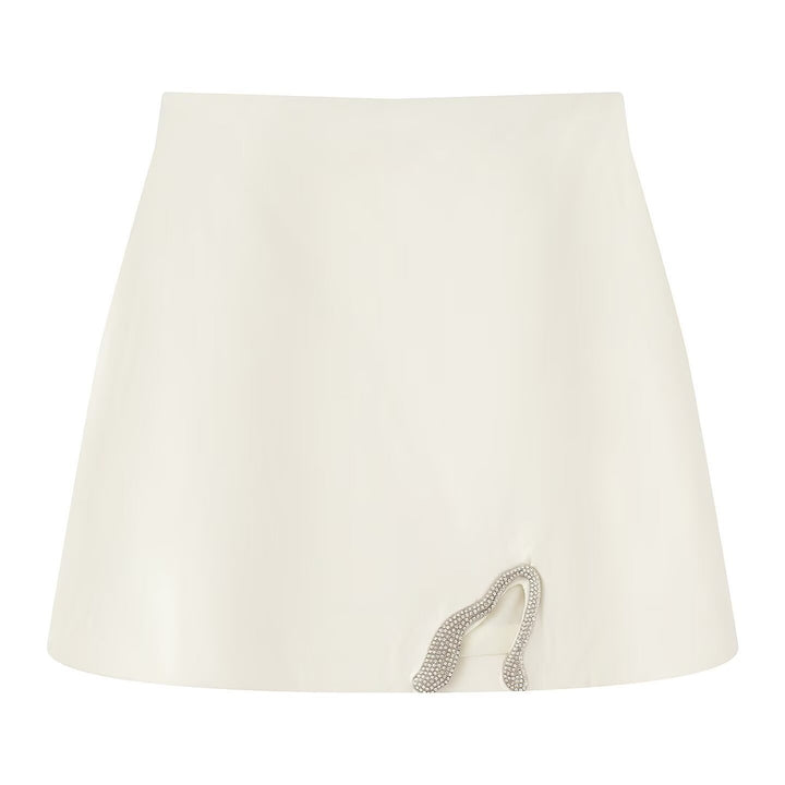 Damen Crop-Top och Mini-Kjol Set med dekorativ detalj Mirla-Eva Jonsson