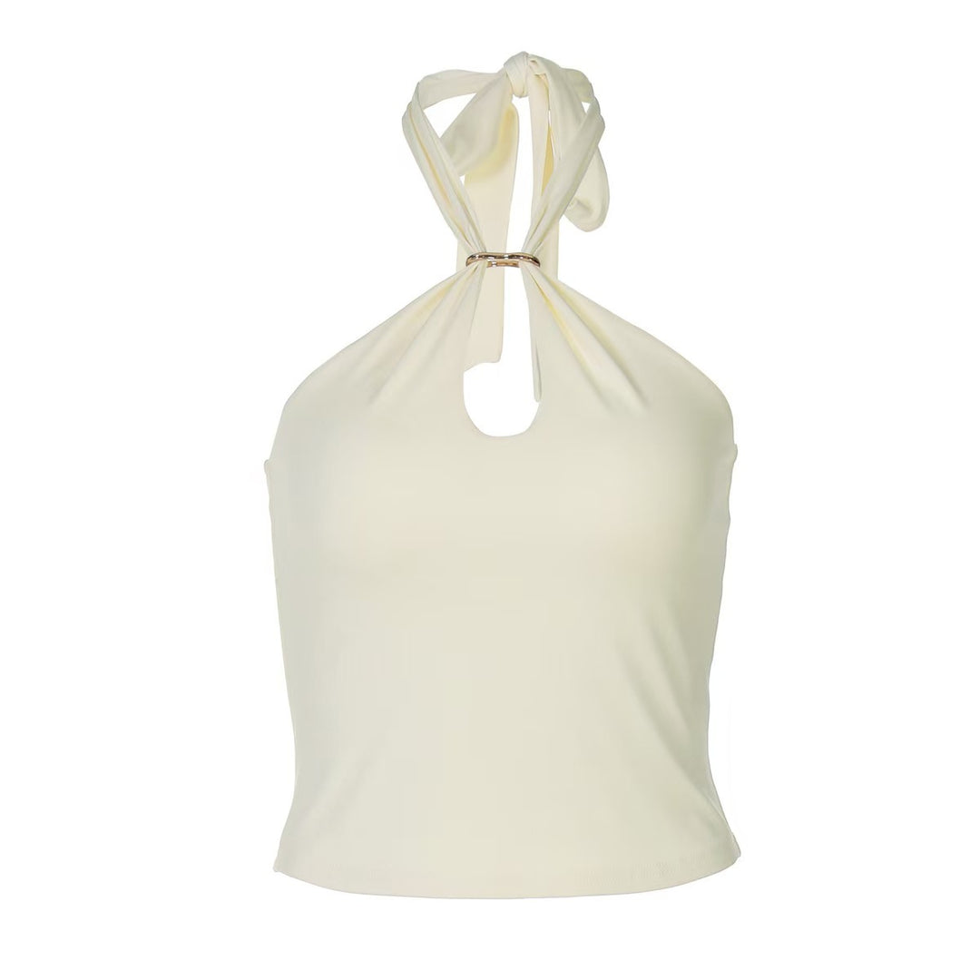 Damen Cropped Top med modern halsutskärning och sidoslitsar Mirla-Eva Jonsson