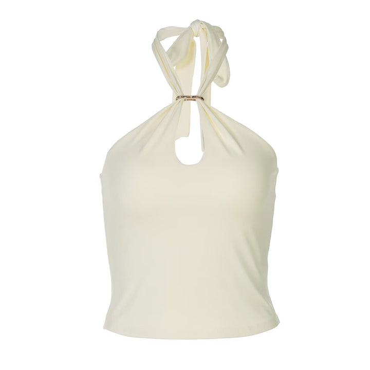 Damen Cropped Top med modern halsutskärning och sidoslitsar Mirla-Eva Jonsson