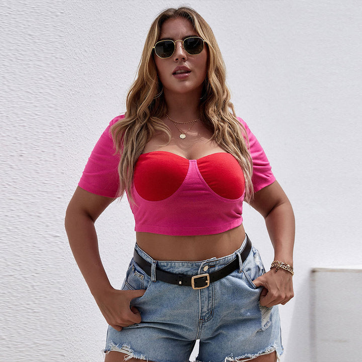 Damen Cropped Top med raffinerat Bustier-design och korta ärmar Mirla-Eva Jonsson